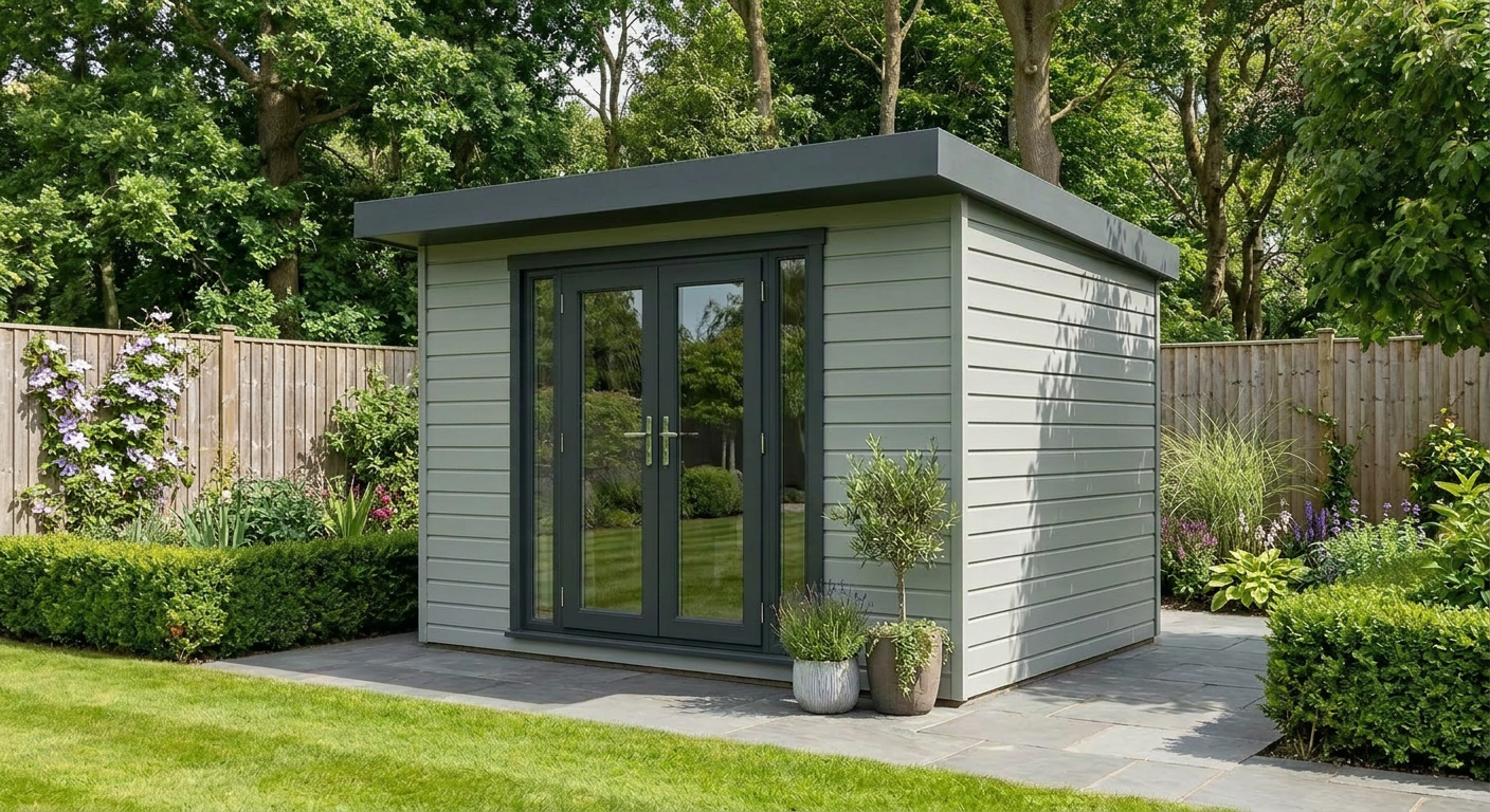 Green Apple garden room in a garden setting